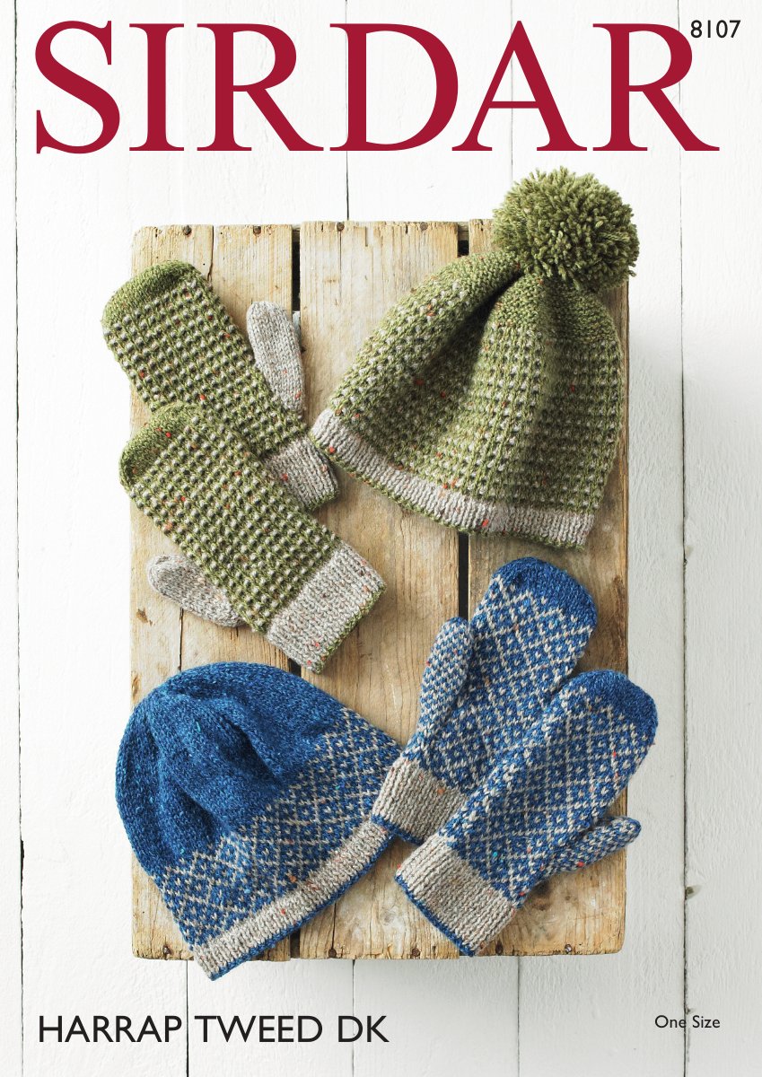 Sirdar 8107 Hat in Harrap Tweed DK pattern cover