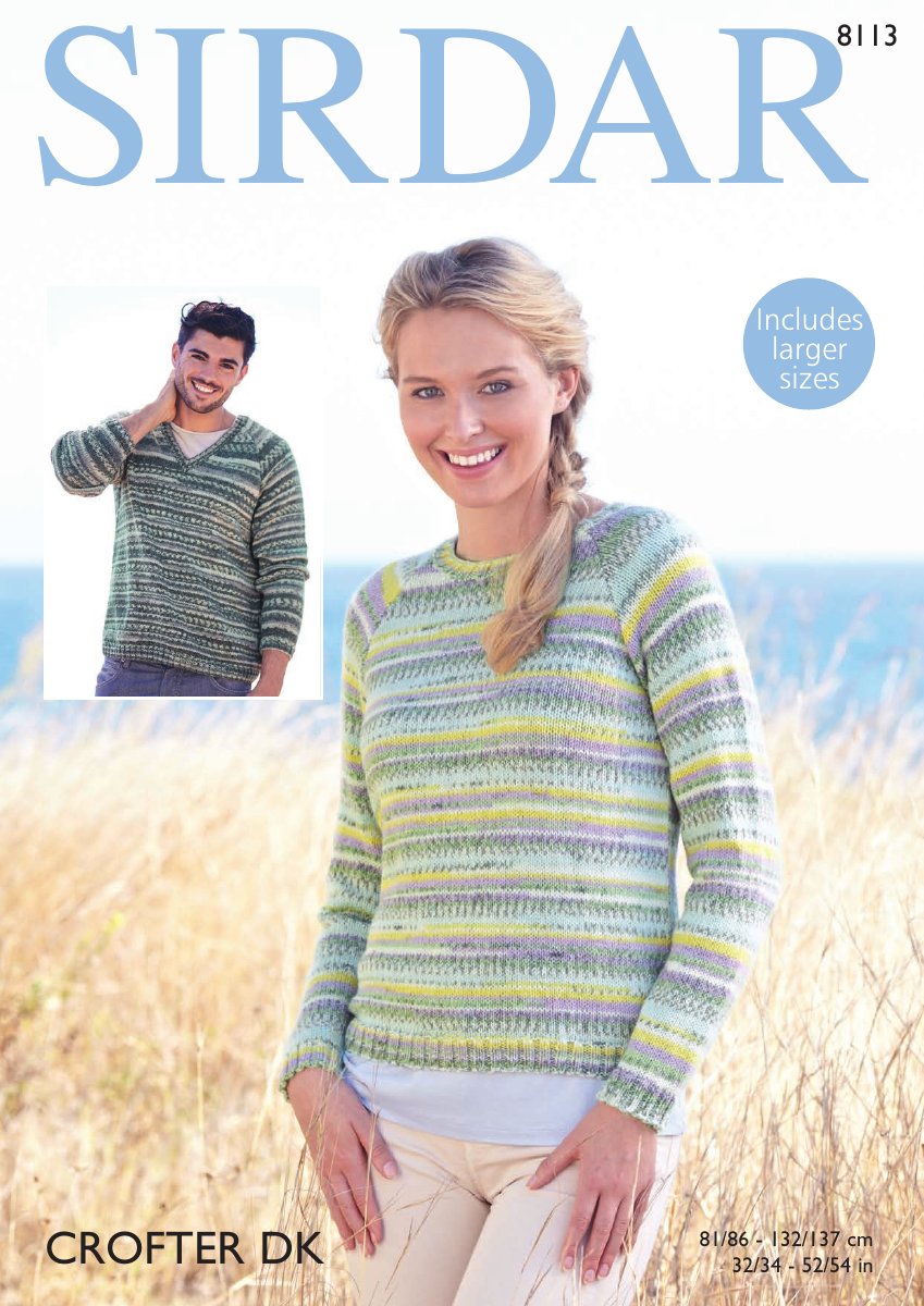 Sirdar 8113 Sweaters in Crofter DK pattern cover