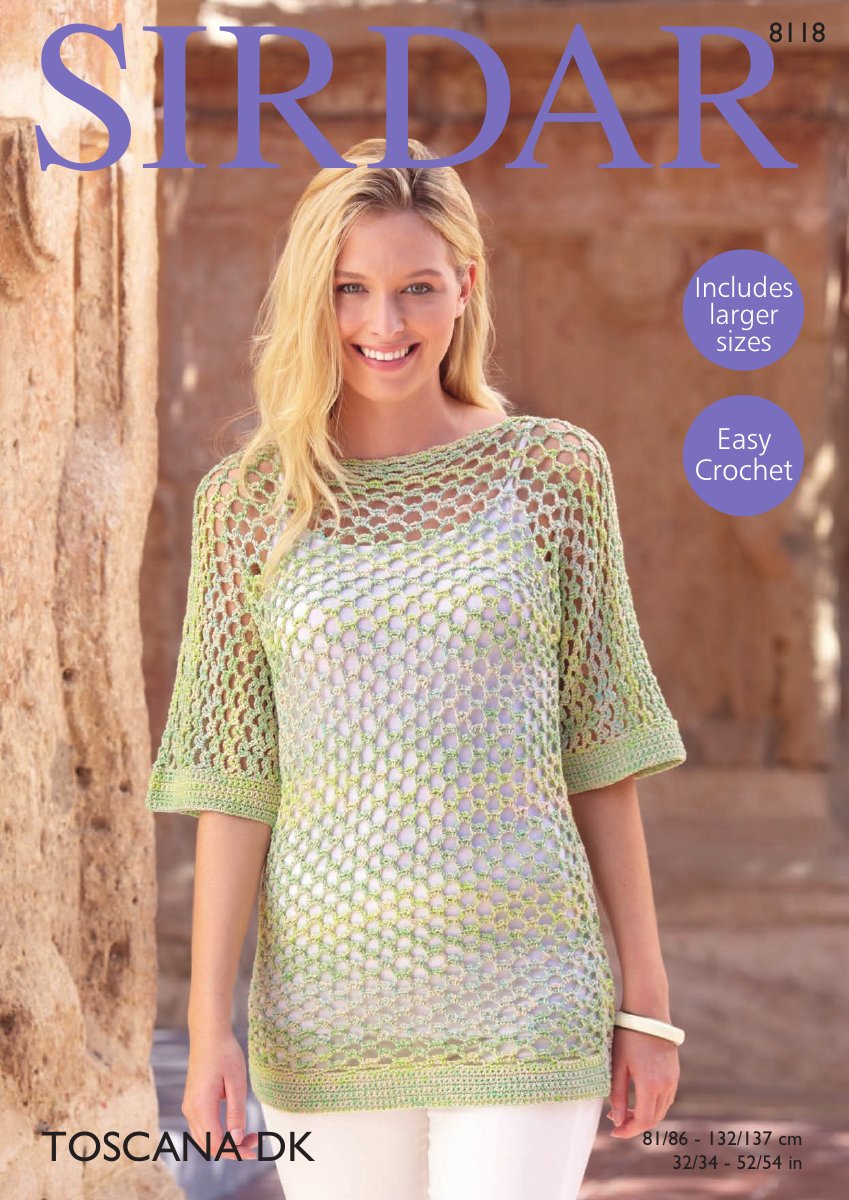 Sirdar 8118 Top in Toscana DK pattern cover
