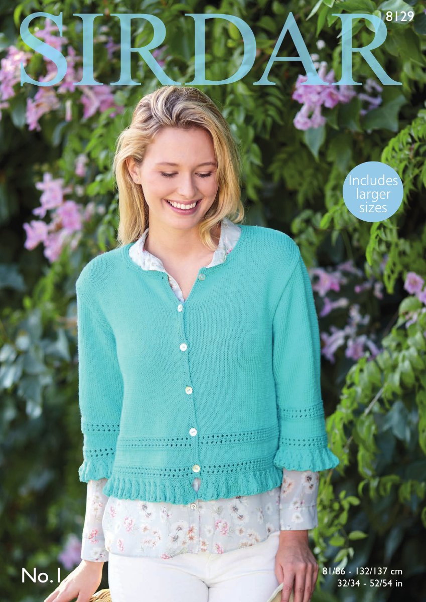 Sirdar 8129 Women's Cardigan in No.1 DK pattern cover