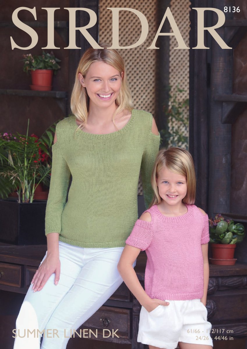 Sirdar 8136 Tops in Summer Linen pattern cover