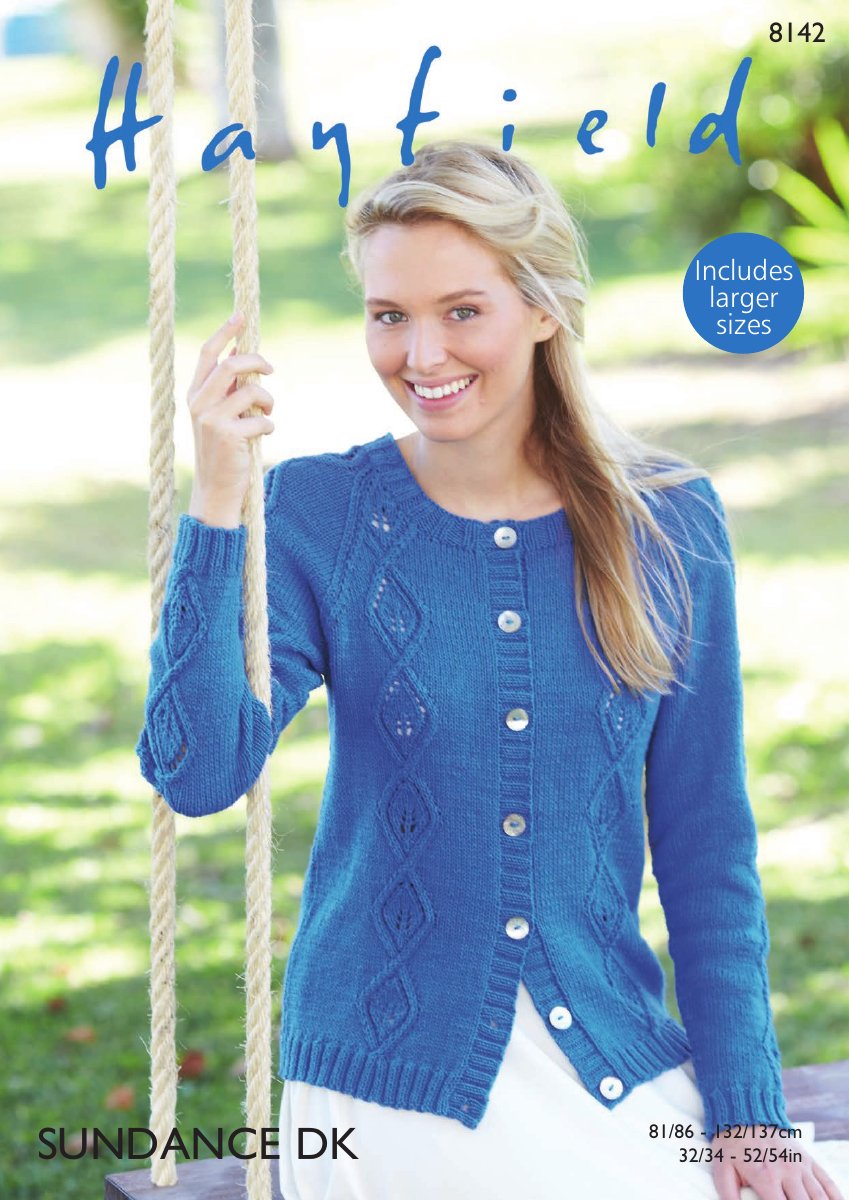 Hayfield 8142 Cardigan in Sundance pattern cover