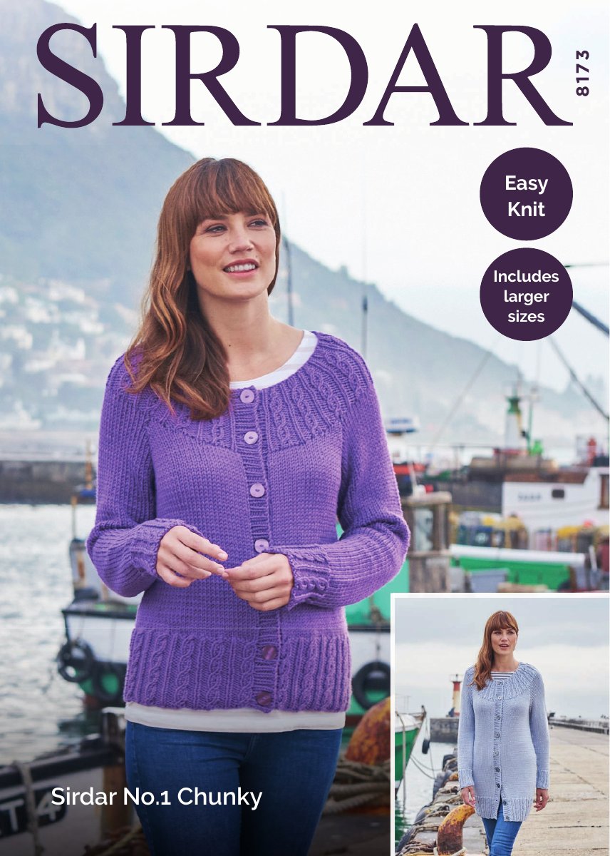 Sirdar 8173 Women's Cardigan in No.1 Chunky pattern cover