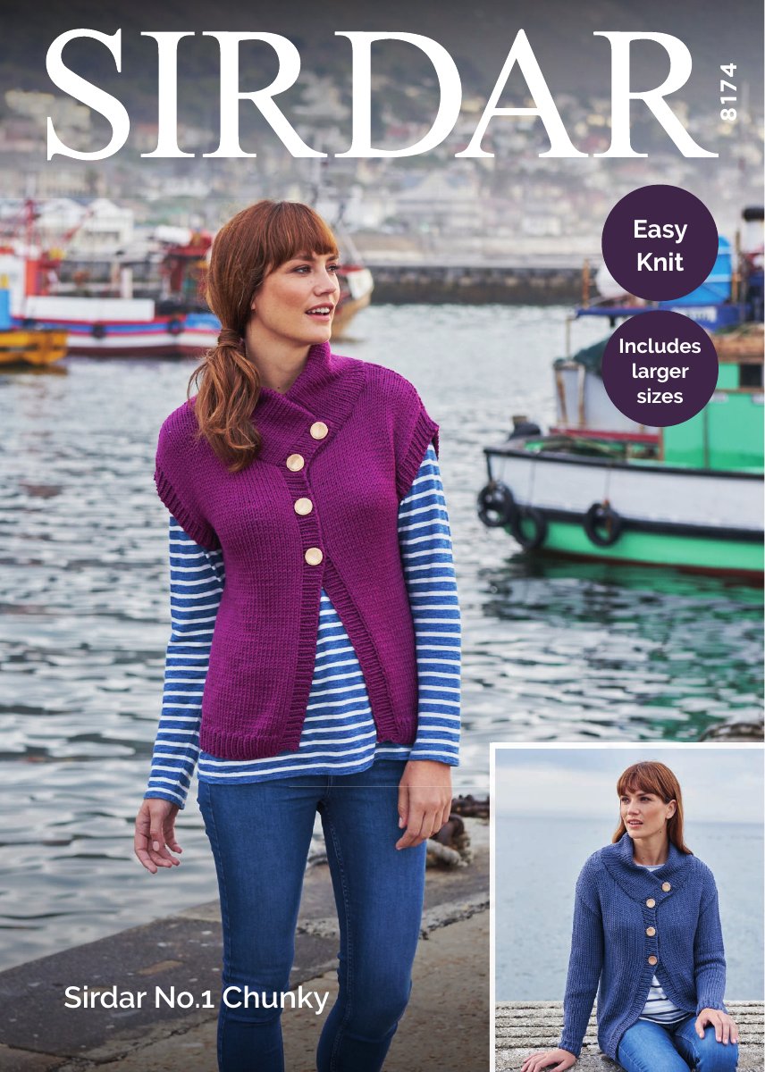 Sirdar 8174 Women's Jacket in No.1 Chunky pattern cover