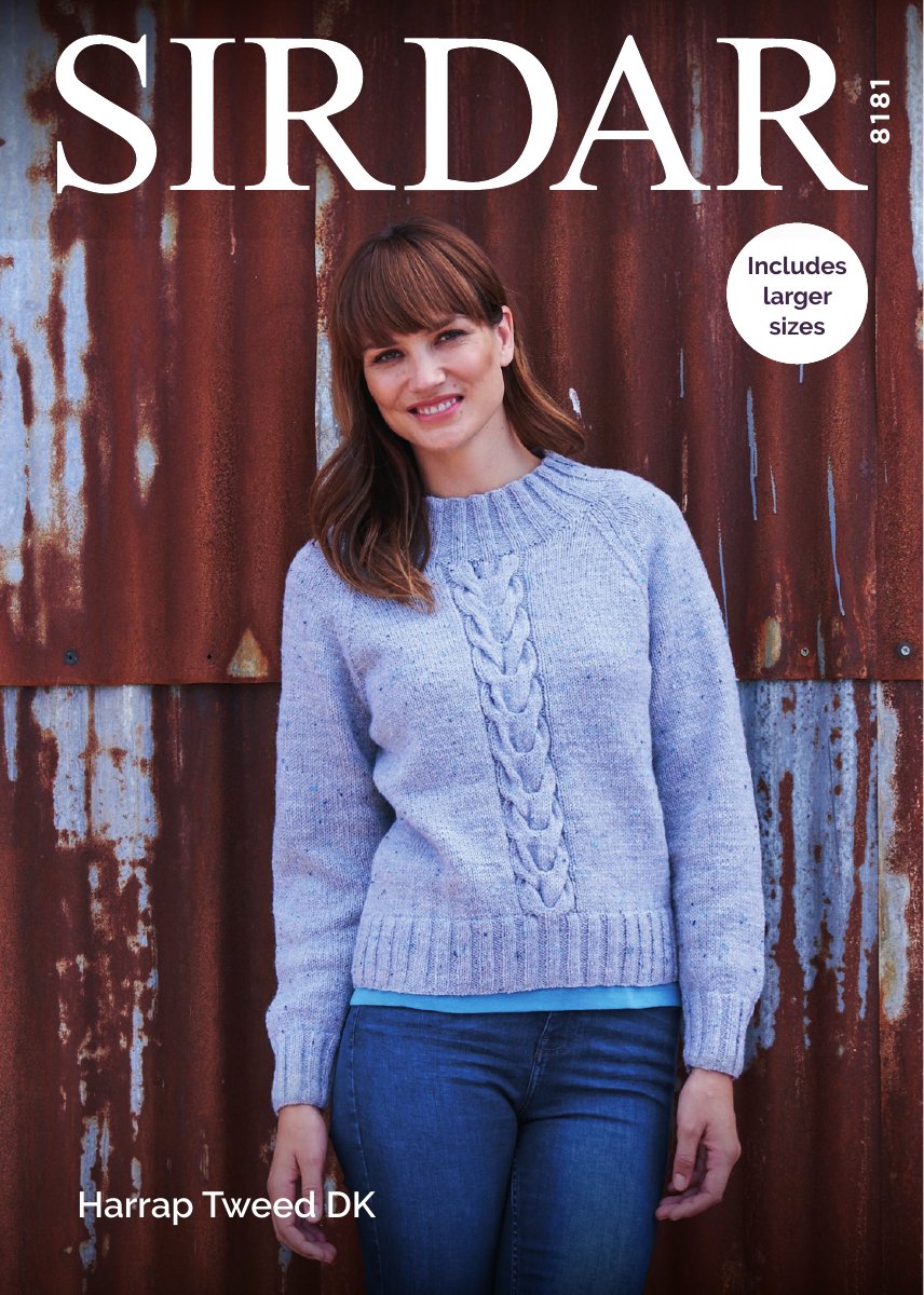 Sirdar 8181 Lady's Sweater in Harrap Tweed DK pattern cover
