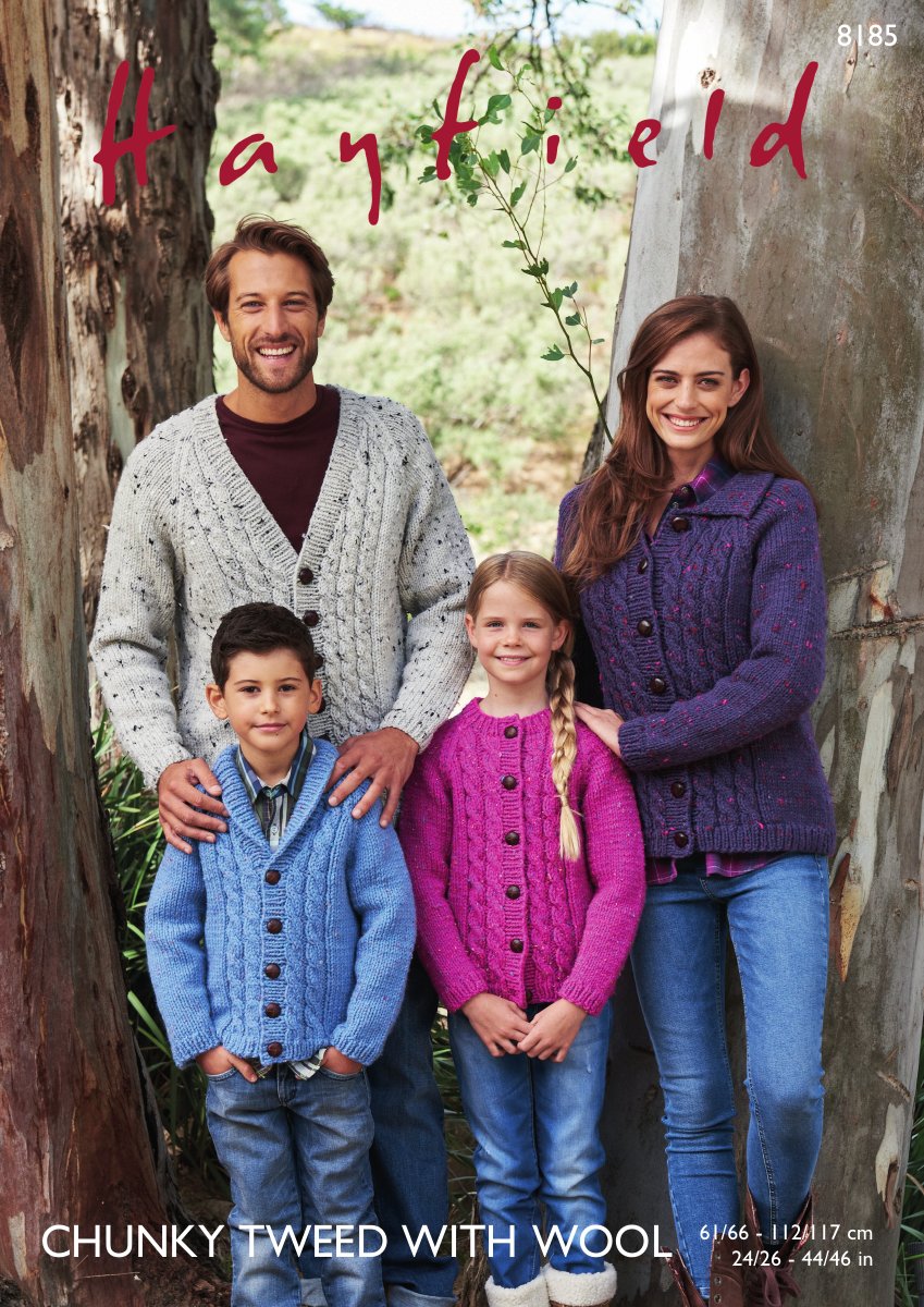 Hayfield 8185 Cardigans in Chunky Tweed pattern cover
