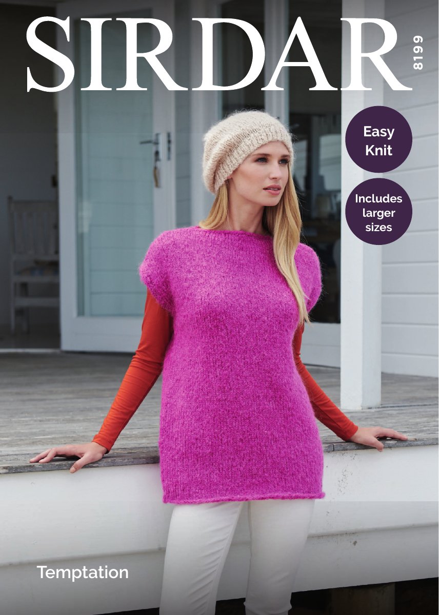Sirdar 8199 Tunic and Hat in Temptation pattern cover