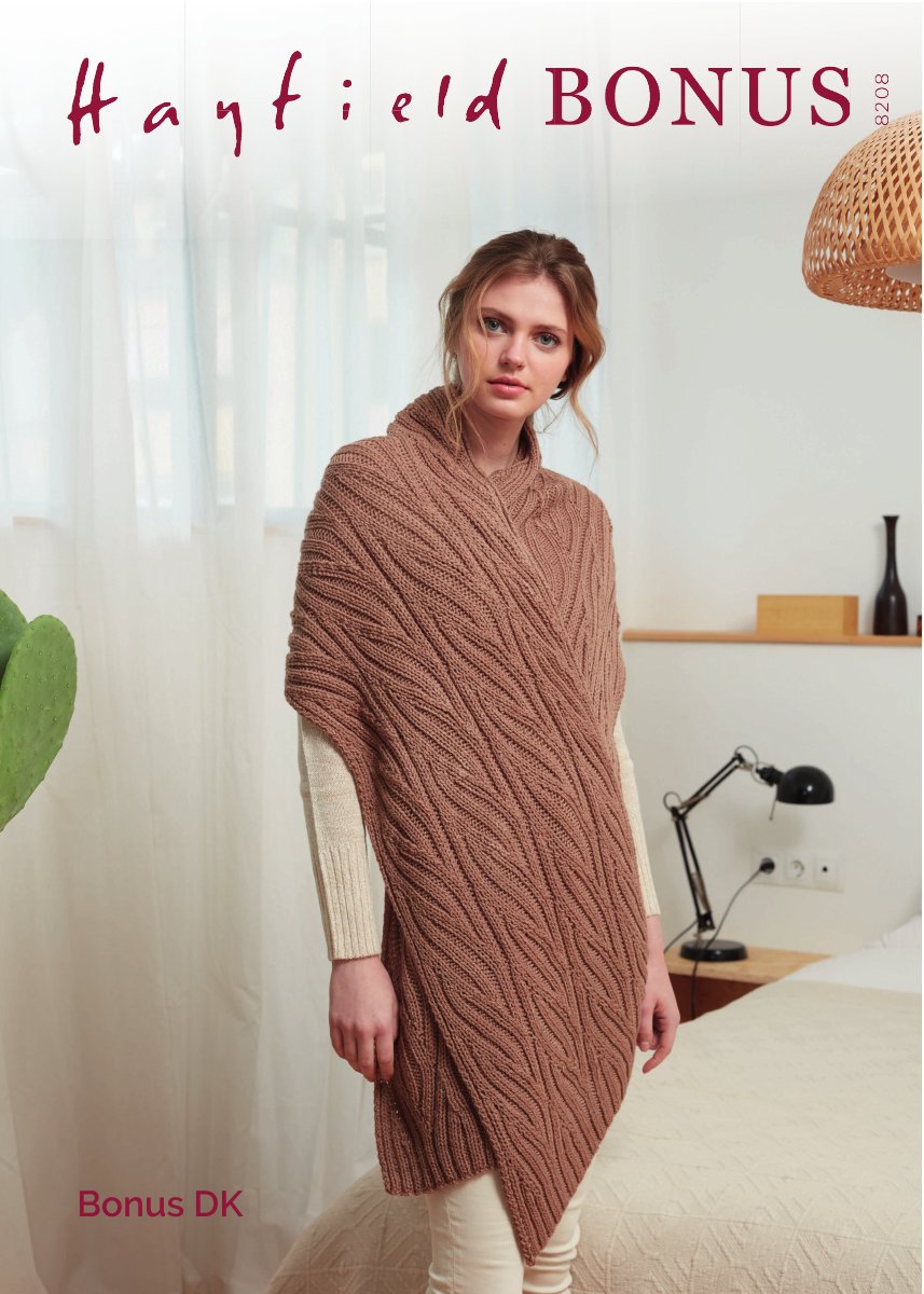 Hayfield 8208 Scarf in Bonus DK pattern cover