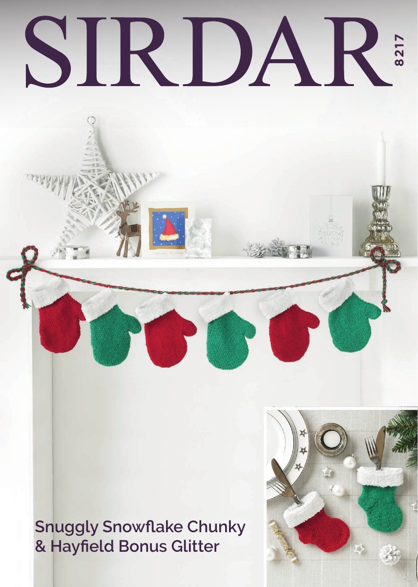 Hayfield 8217 Christmas Decorations in Bonus Glitter DK pattern cover