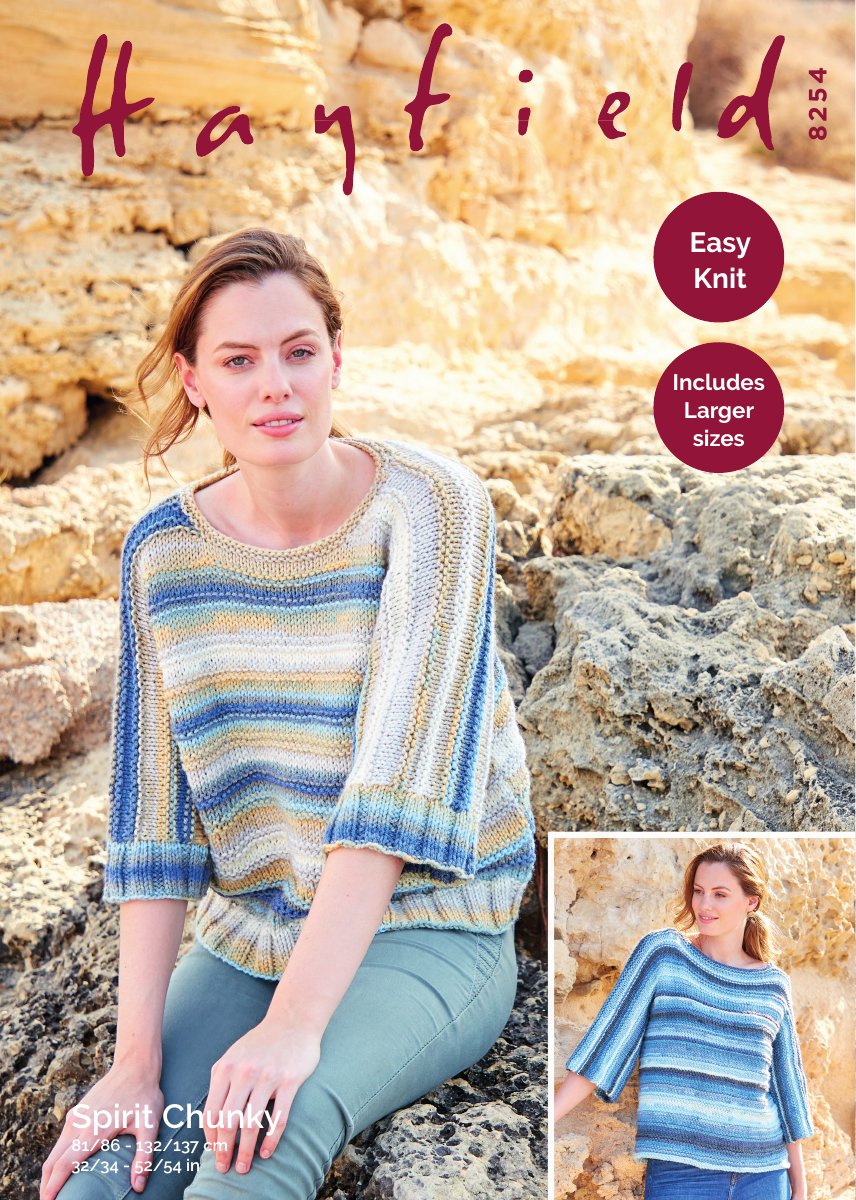 Hayfield 8254 Sweaters in Spirit Chunky pattern cover