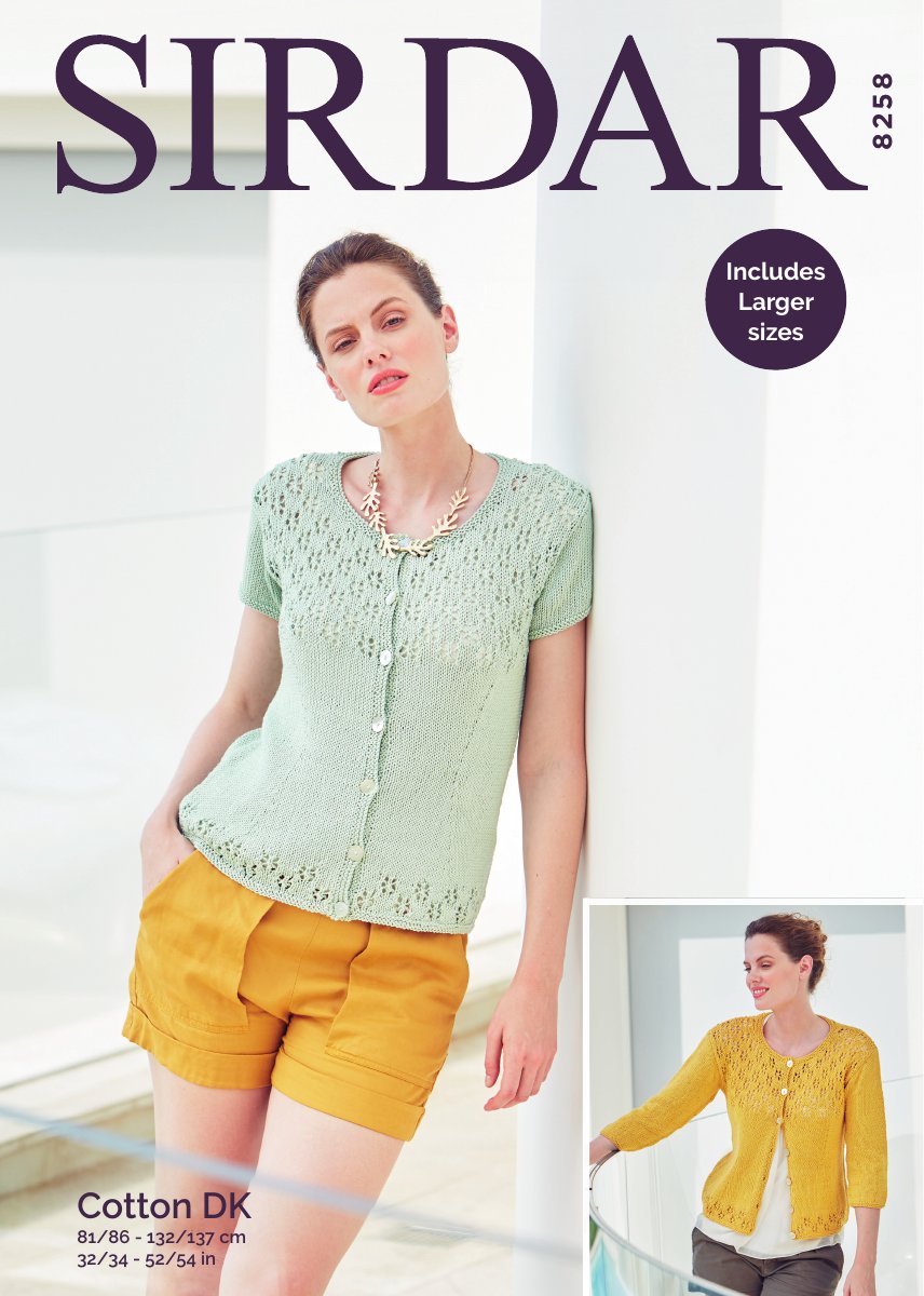 Sirdar 8258 Cardigans in Cotton DK pattern cover