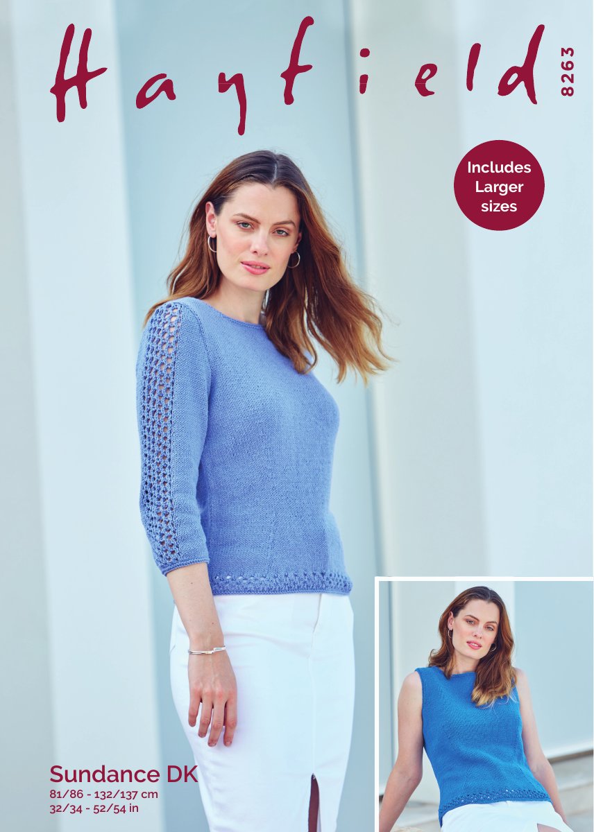 Hayfield 8263 Women's Sweater in Sundance pattern cover