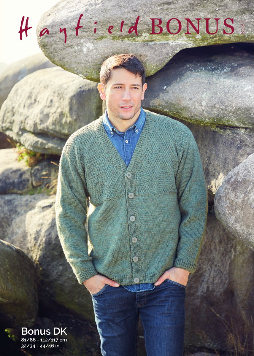 Hayfield 8287 V Neck Cardigan in Bonus DK pattern cover