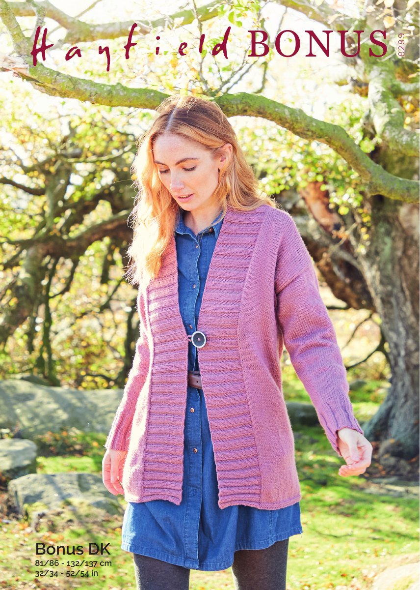 Hayfield 8289 Jacket in Bonus DK pattern cover