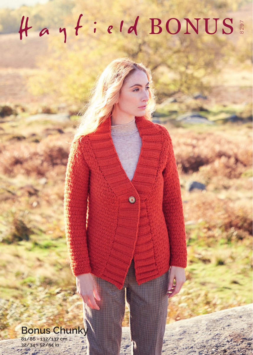 Hayfield 8297 Woman's Jacket in Bonus Chunky pattern cover