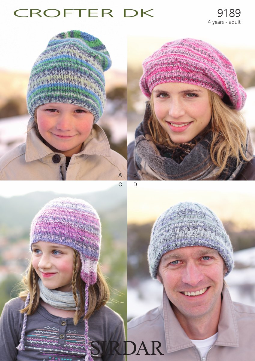 Sirdar 9189 Hats in Crofter DK pattern cover