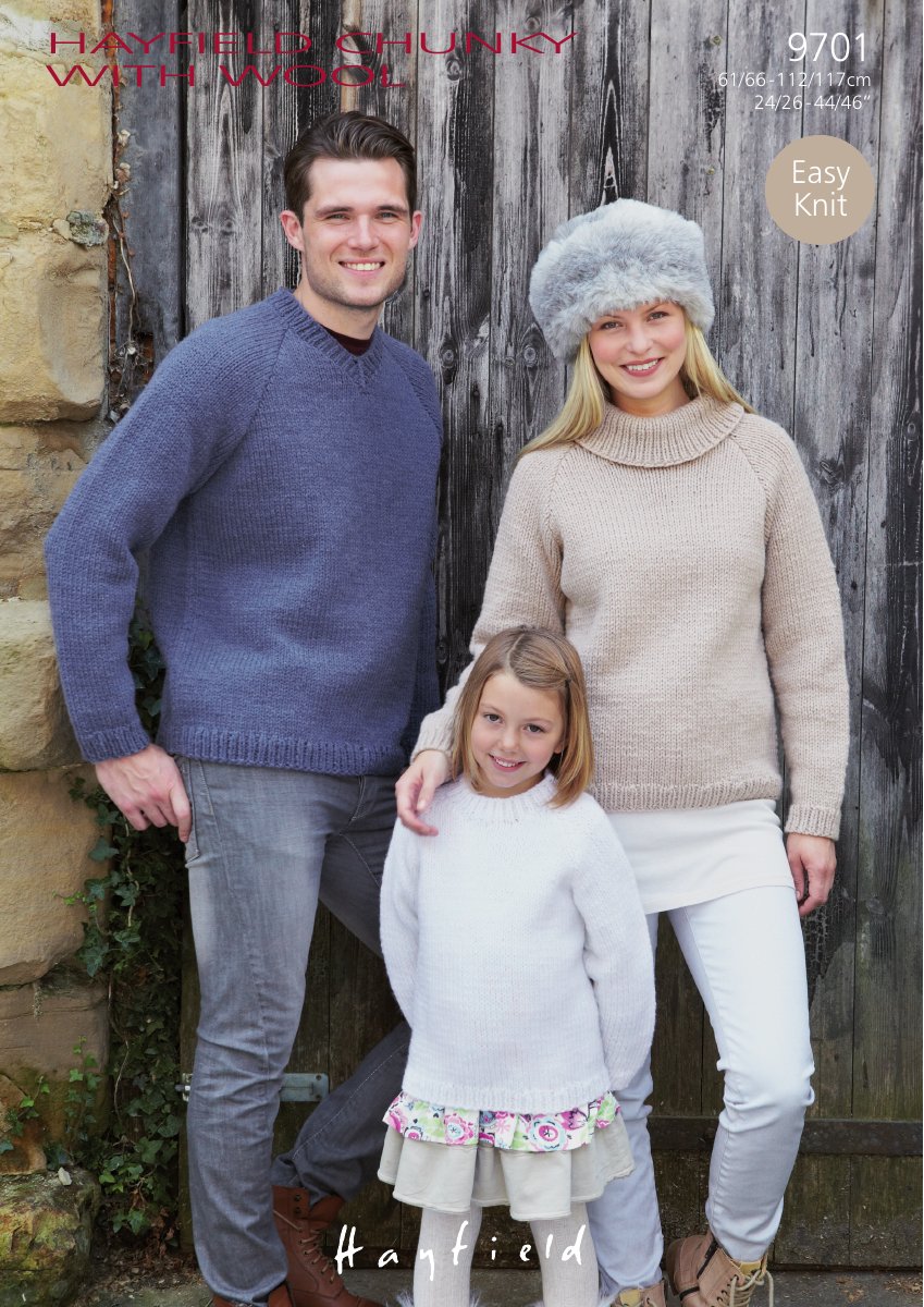 Hayfield 9701 Sweaters in Chunky with Wool pattern cover
