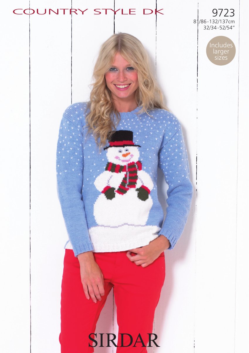 Sirdar 9723 Snowman Sweater in Country Style DK pattern cover