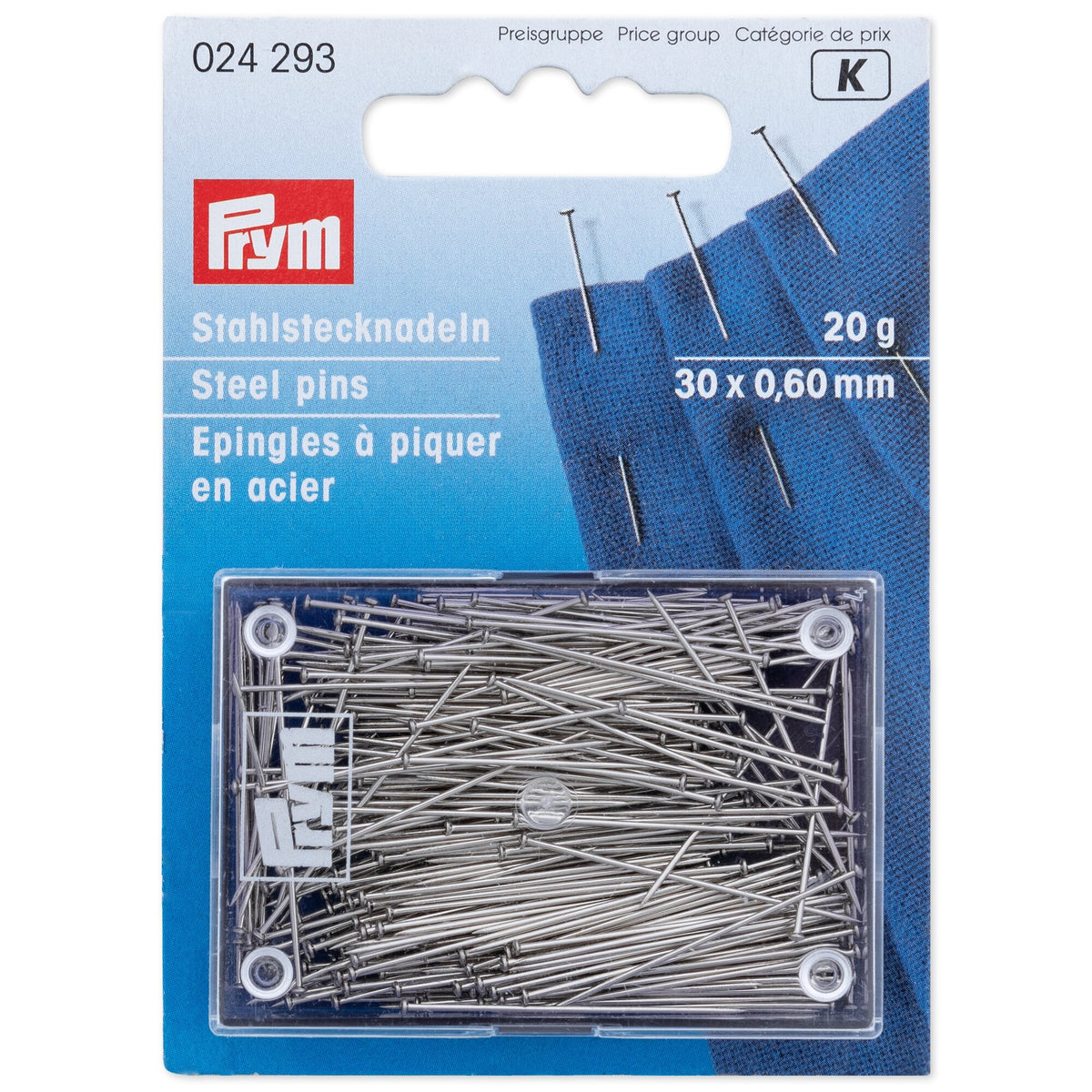 Prym Pins, 0.60 x 30mm, silver-coloured