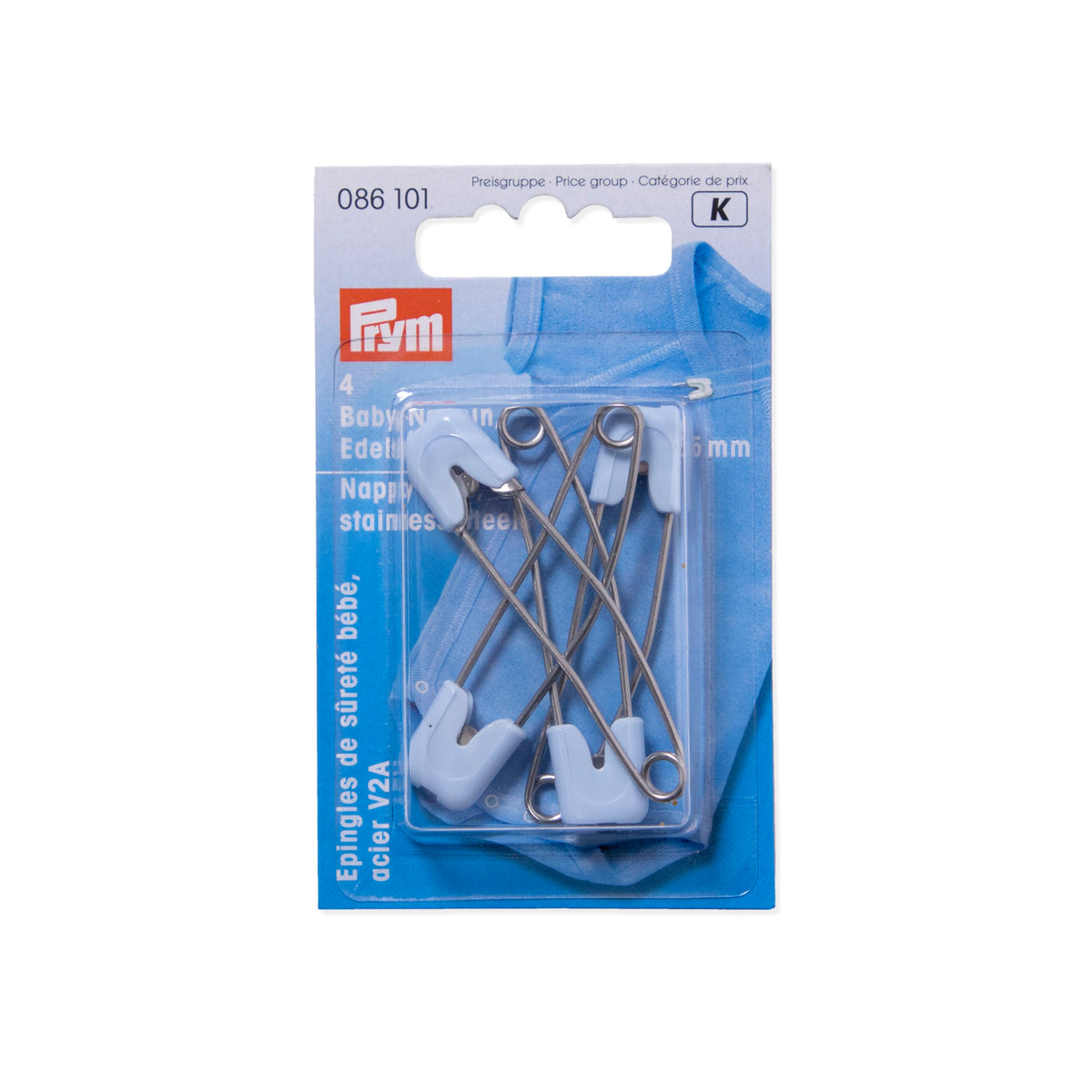 Prym Nappy pins, 55mm, light blue