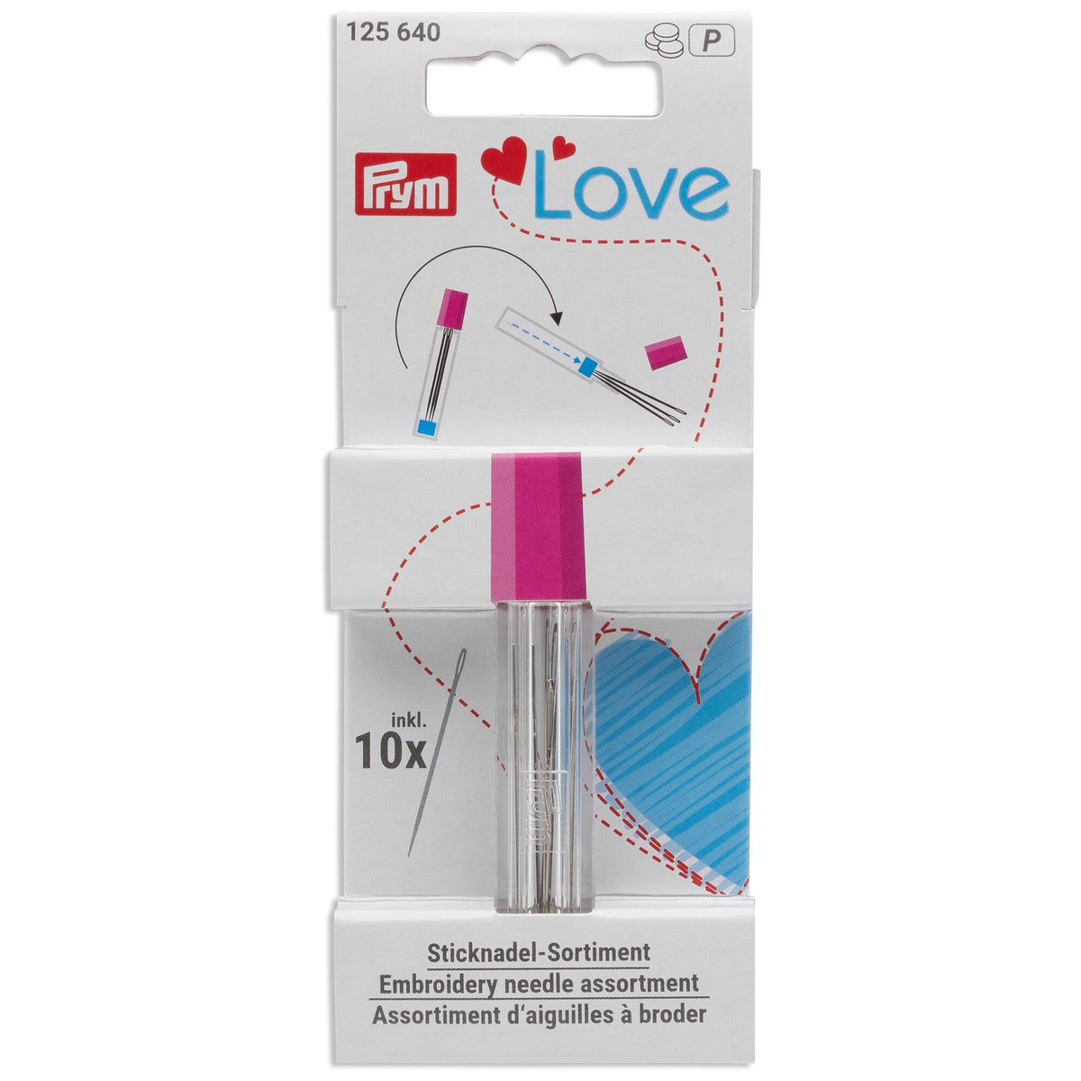 Prym LOVE Embroidery needle product range in needle case