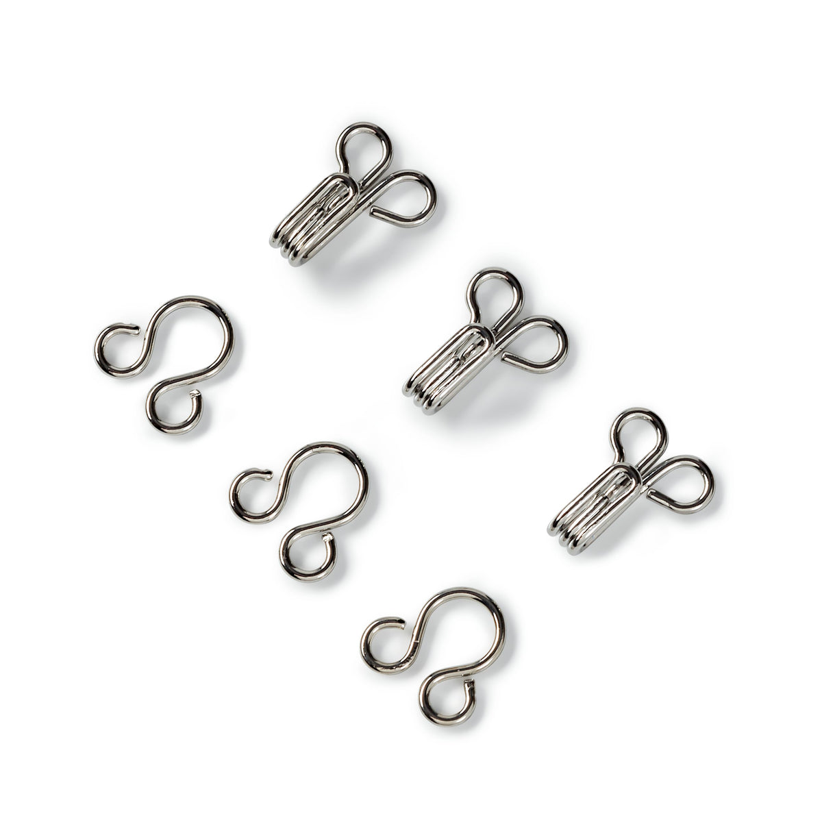 Prym Spring hooks and eyes, size 2, silver-coloured