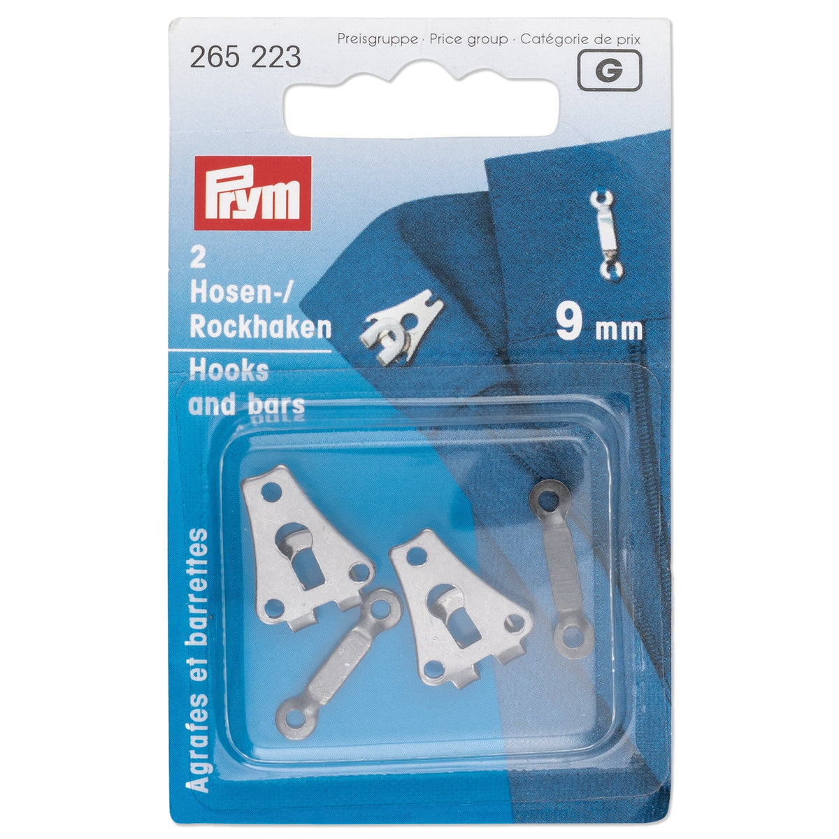 Prym Hooks & bars for trousers/skirts, 9mm, black