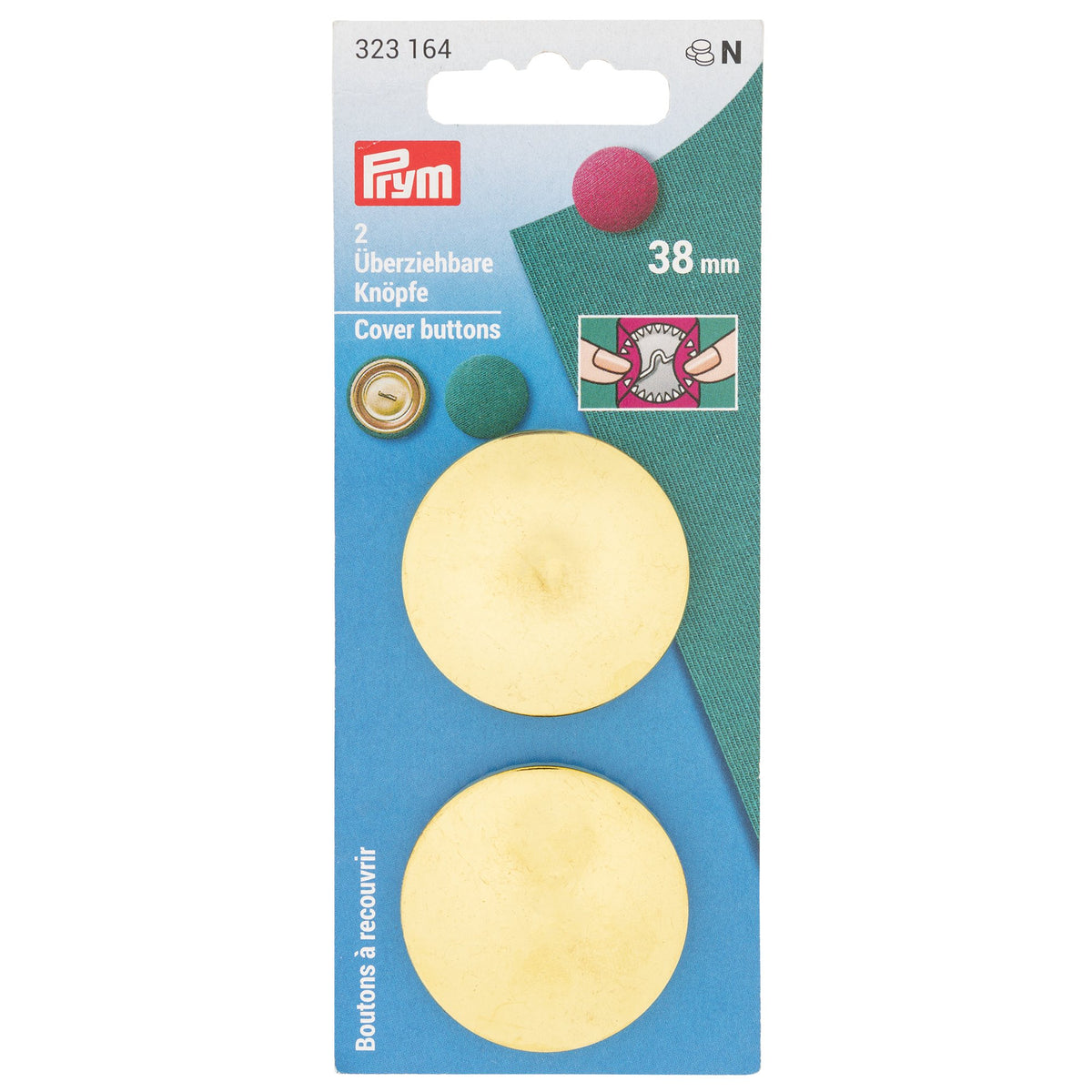 Prym Cover buttons, gold-coloured - 6 options