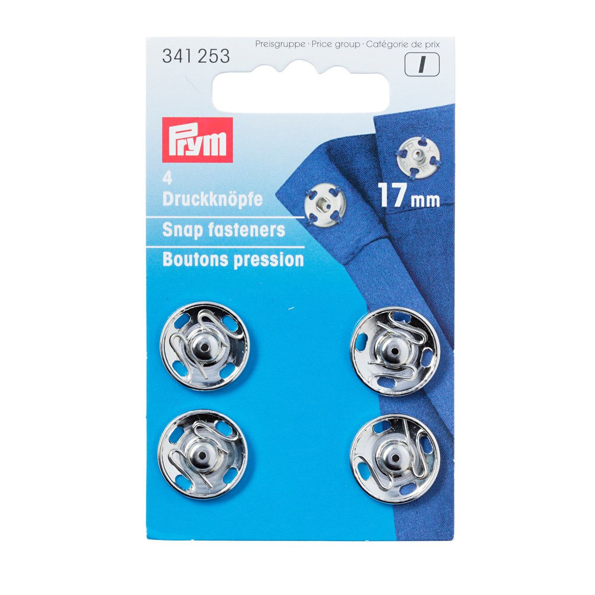 Prym Sew-On Snap Fasteners brass - Silver