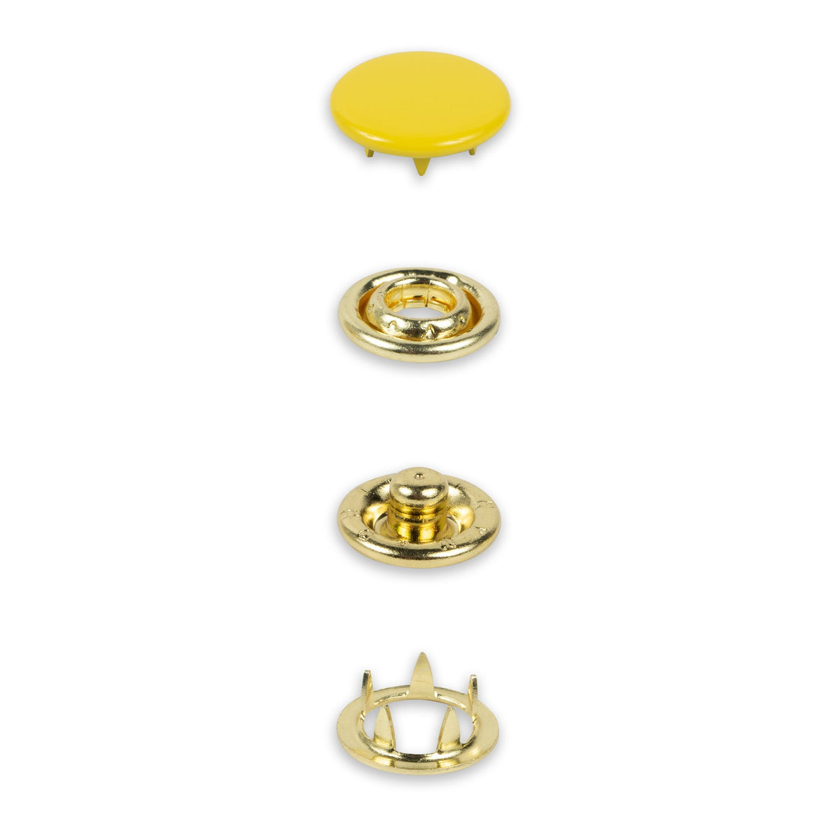 Prym Jersey Press Fasteners, 12mm, Yellow