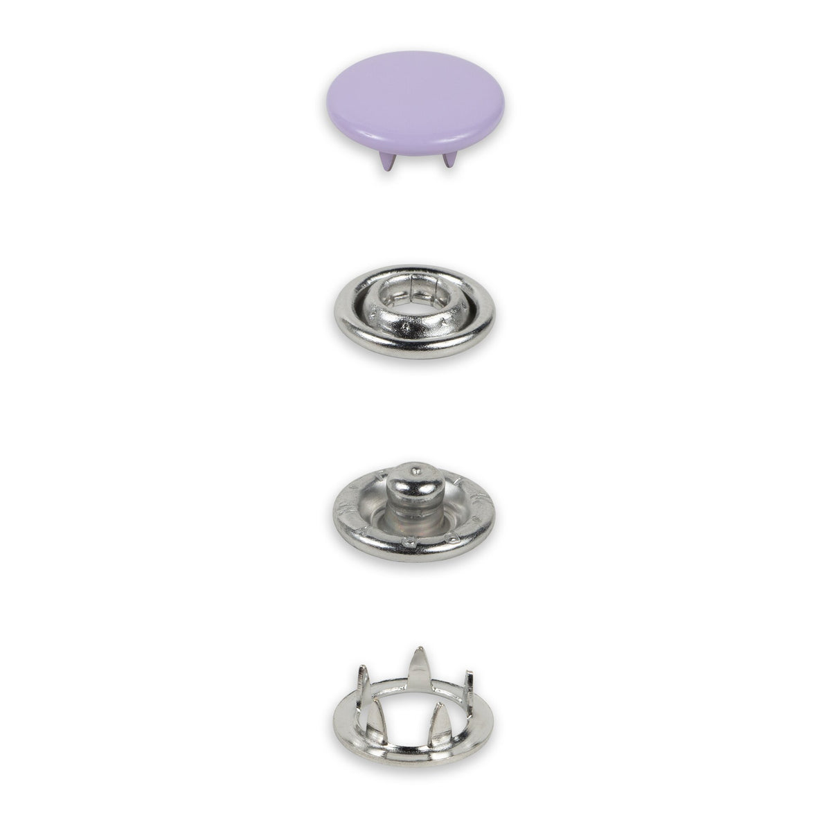 Prym Jersey Press Fasteners, 12mm, Lilac