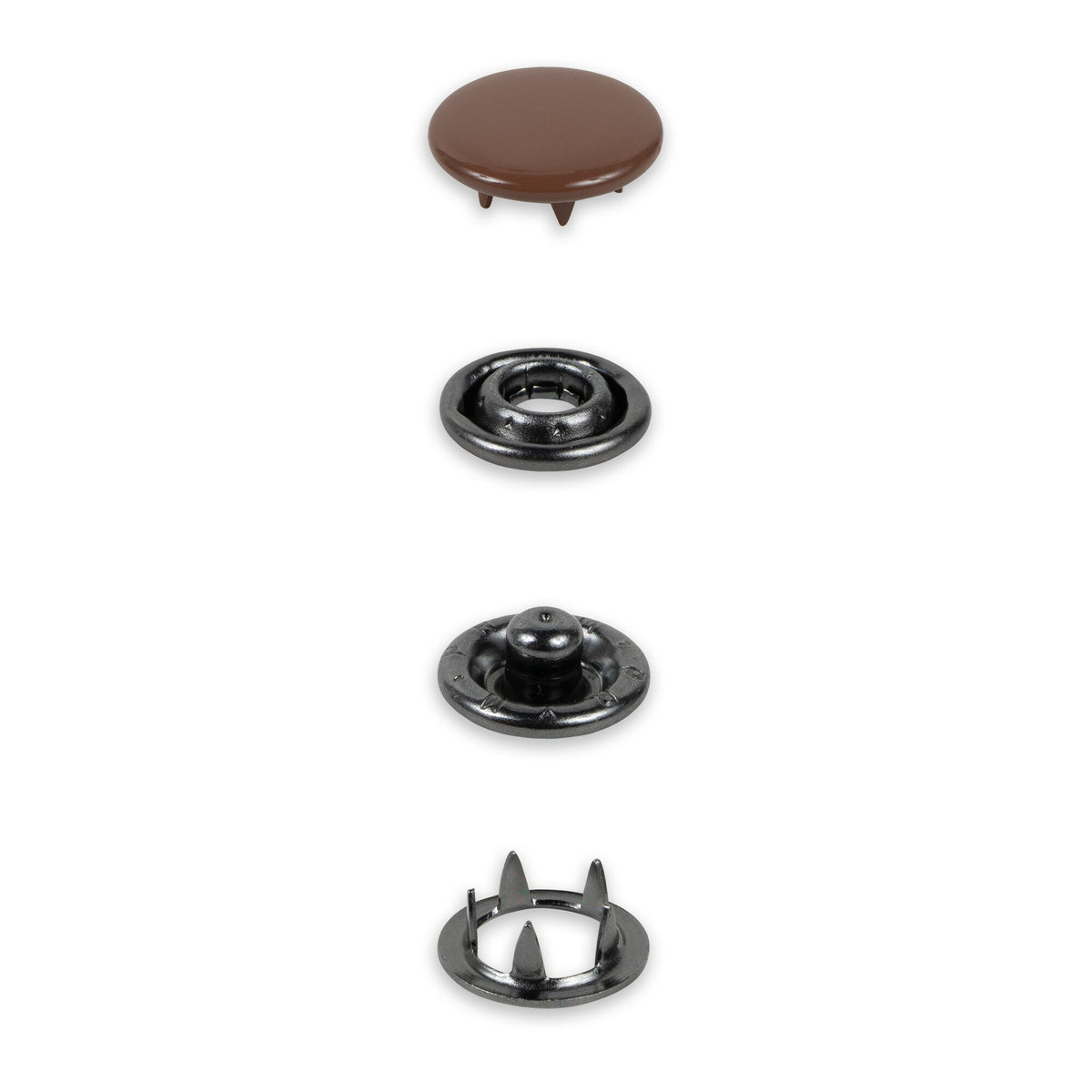Prym Jersey Press Fasteners, 12mm, Dark Brown