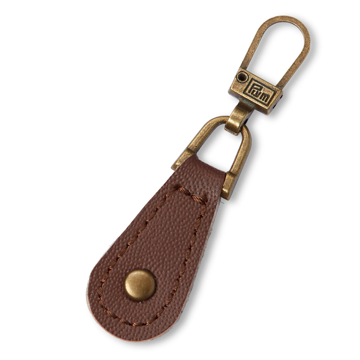 Prym Fashion Zipper puller, imitation leather, brown