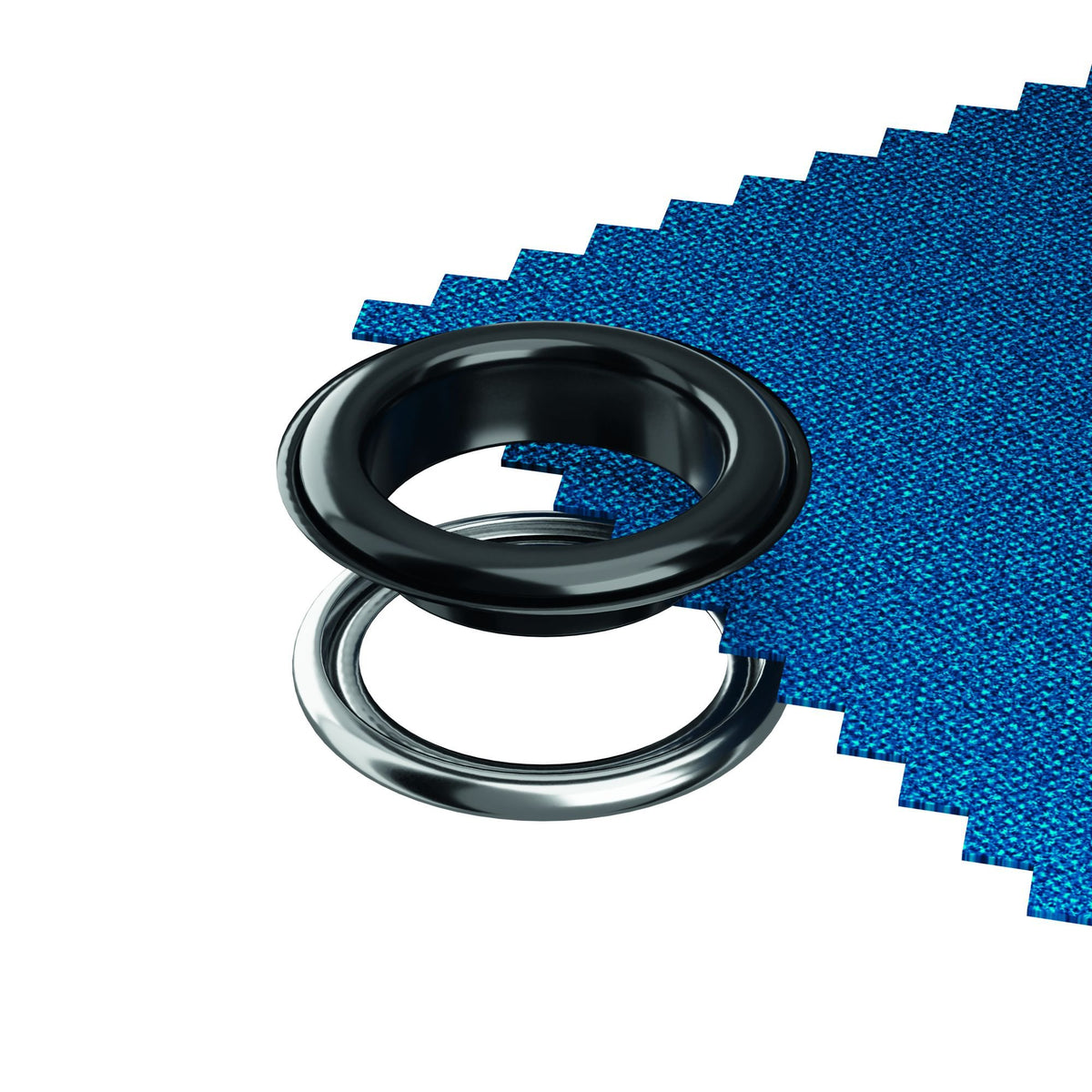 Prym Eyelets with washers, 14 mm, black/silver-coloured