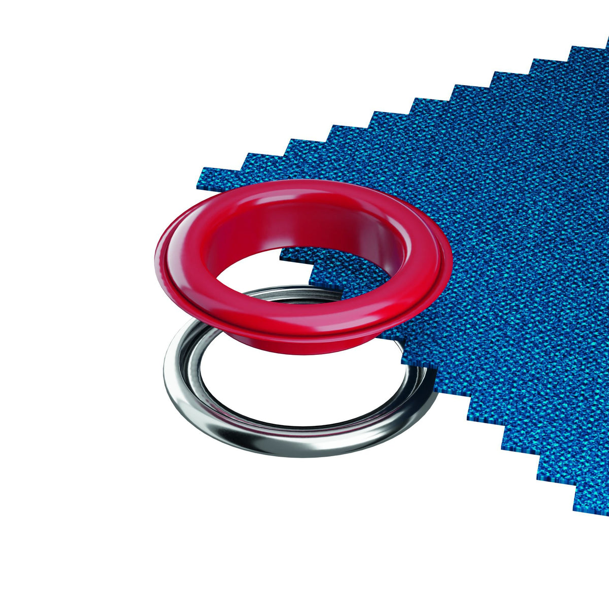 Prym Eyelets with washers, 8 mm, red/silver-coloured