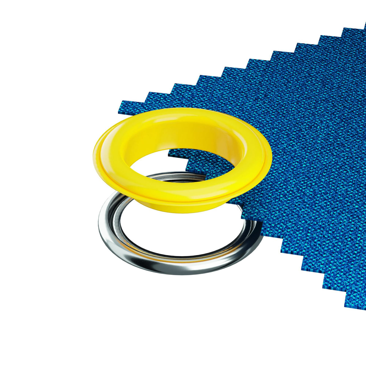 Prym Eyelets with washers, 14 mm, yellow/silver-coloured