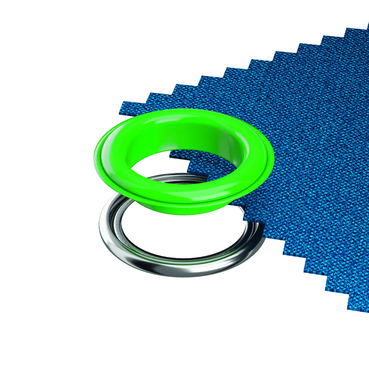 Prym Eyelets with washers, 14 mm, light green/silver-coloured