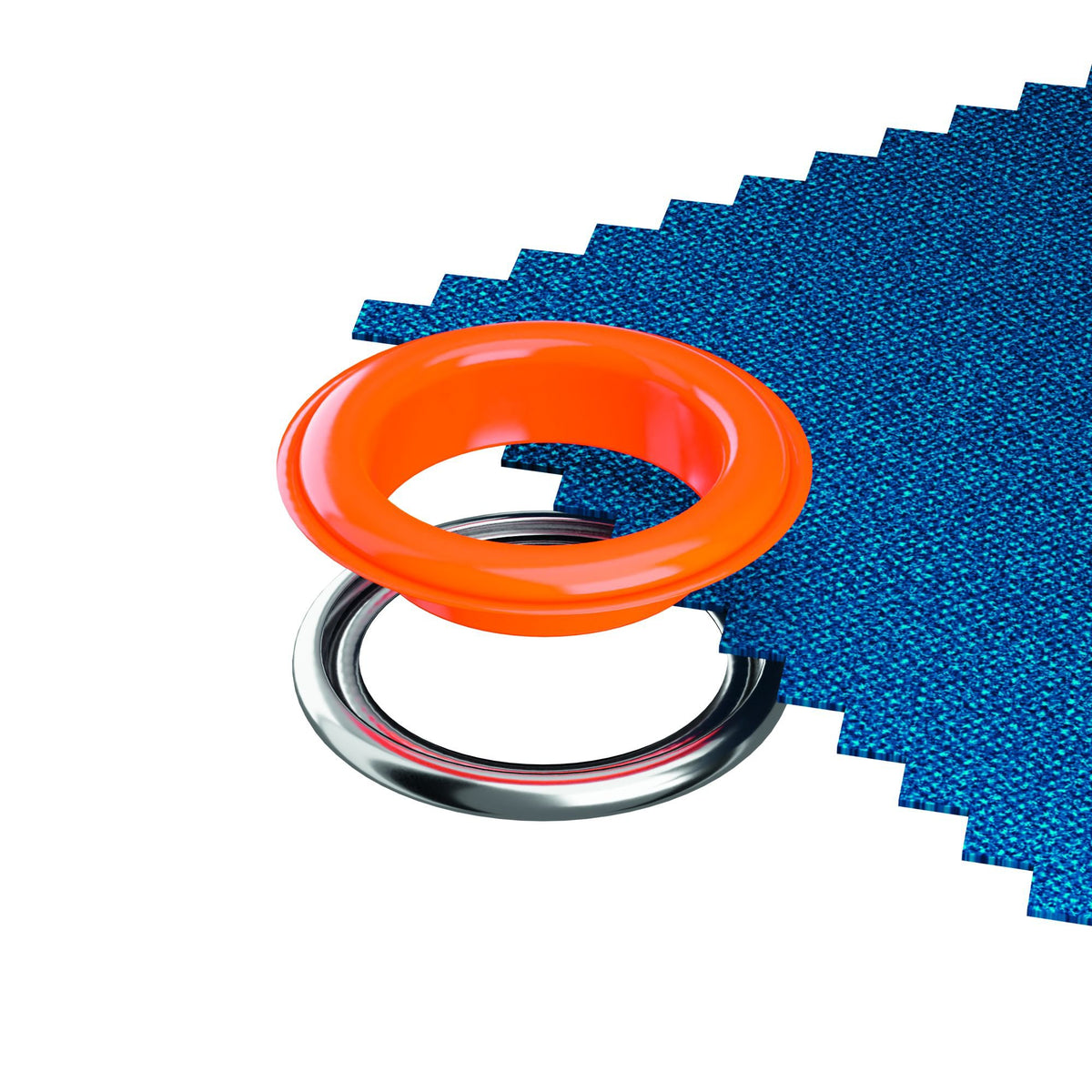 Prym Eyelets with washers, 14 mm, orange/silver-coloured