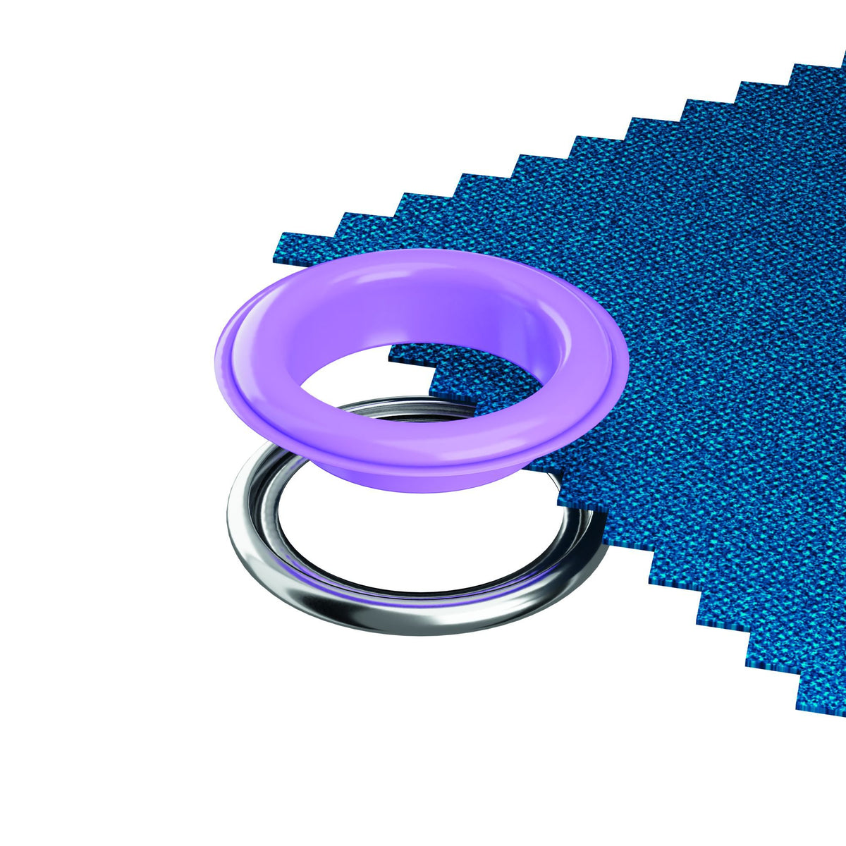 Prym Eyelets with washers, 8 mm, lilac/silver-coloured