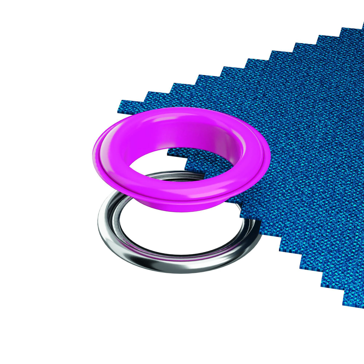 Prym Eyelets with washers, 8 mm, pink/silver-coloured