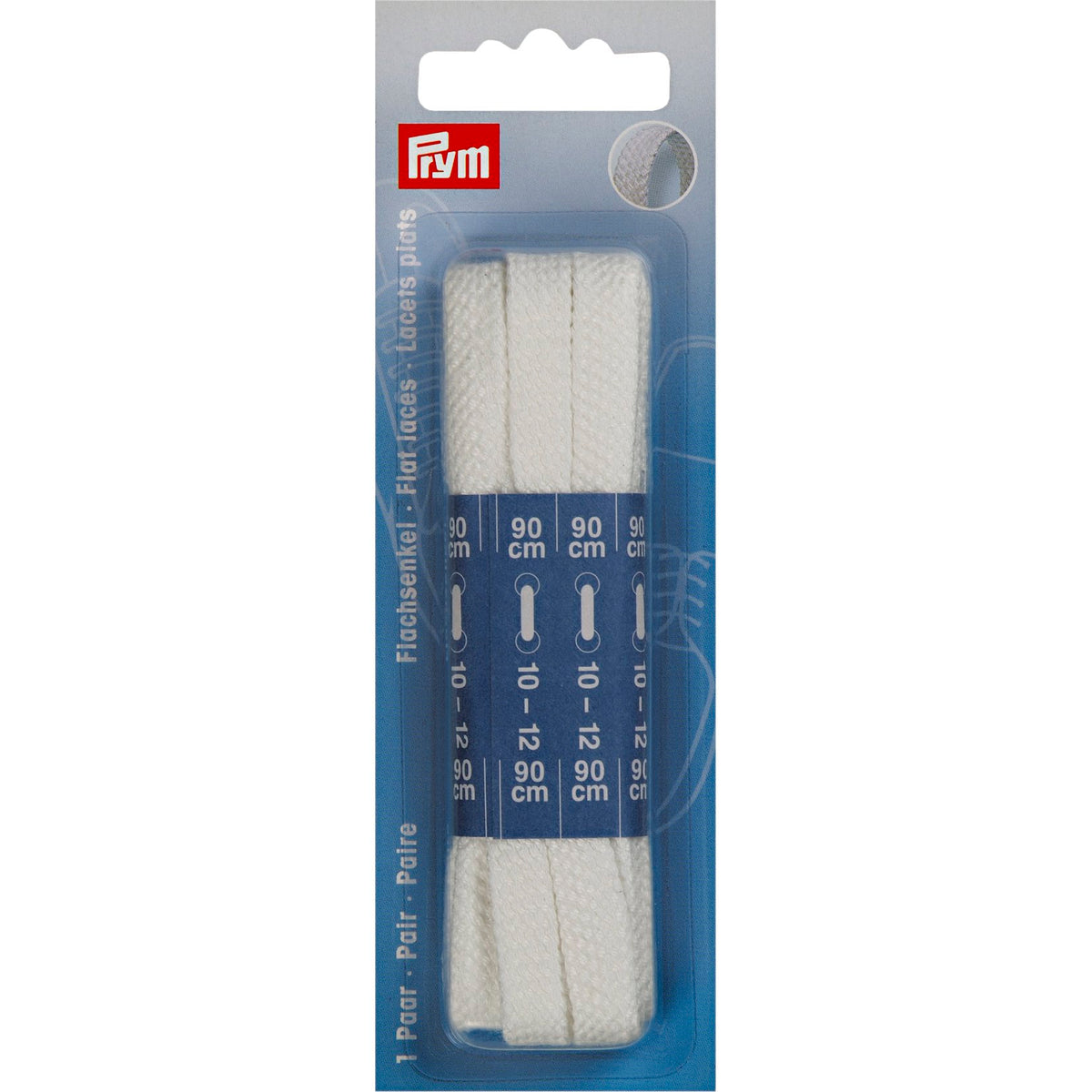 Prym Flat shoe laces, white
