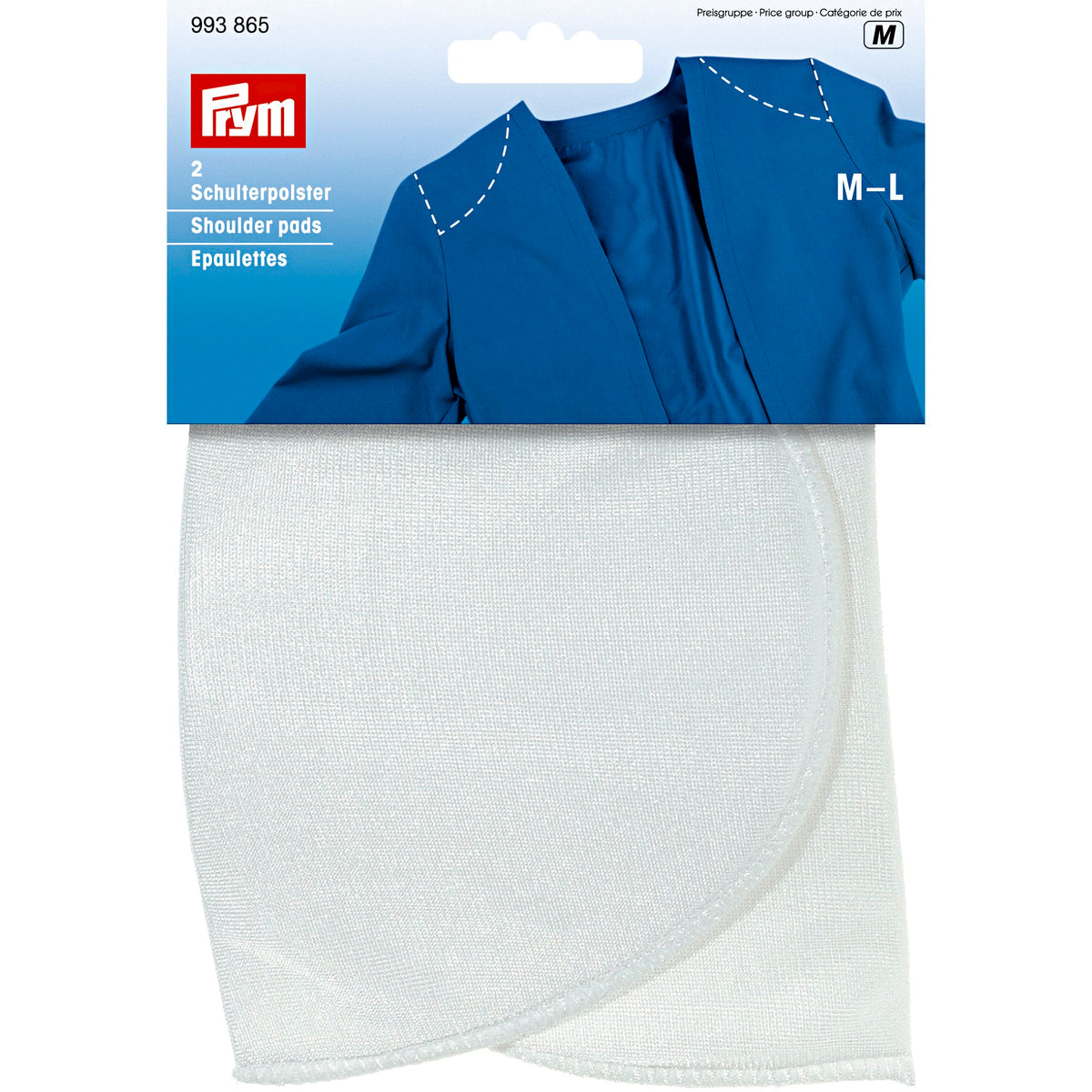 Prym Shoulder pads set-in M-L, white