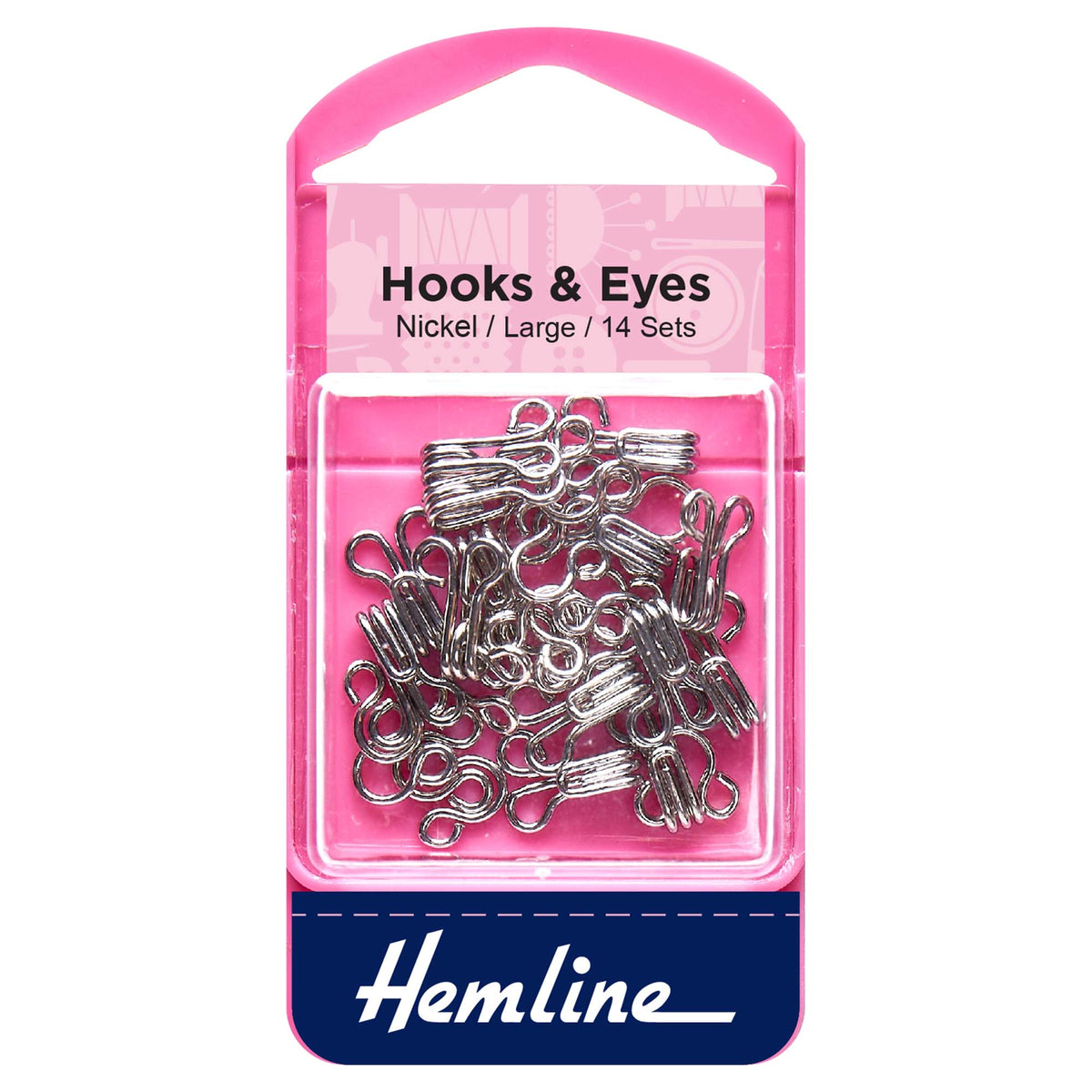 Hemline Hooks & Eyes, Nickel - size 3