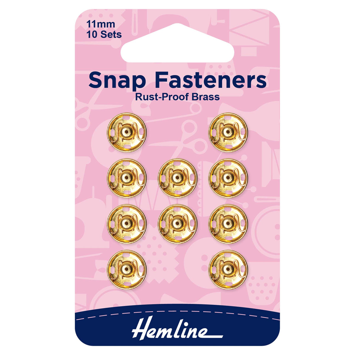 Hemline Sew-On Snap Fasteners - Gold