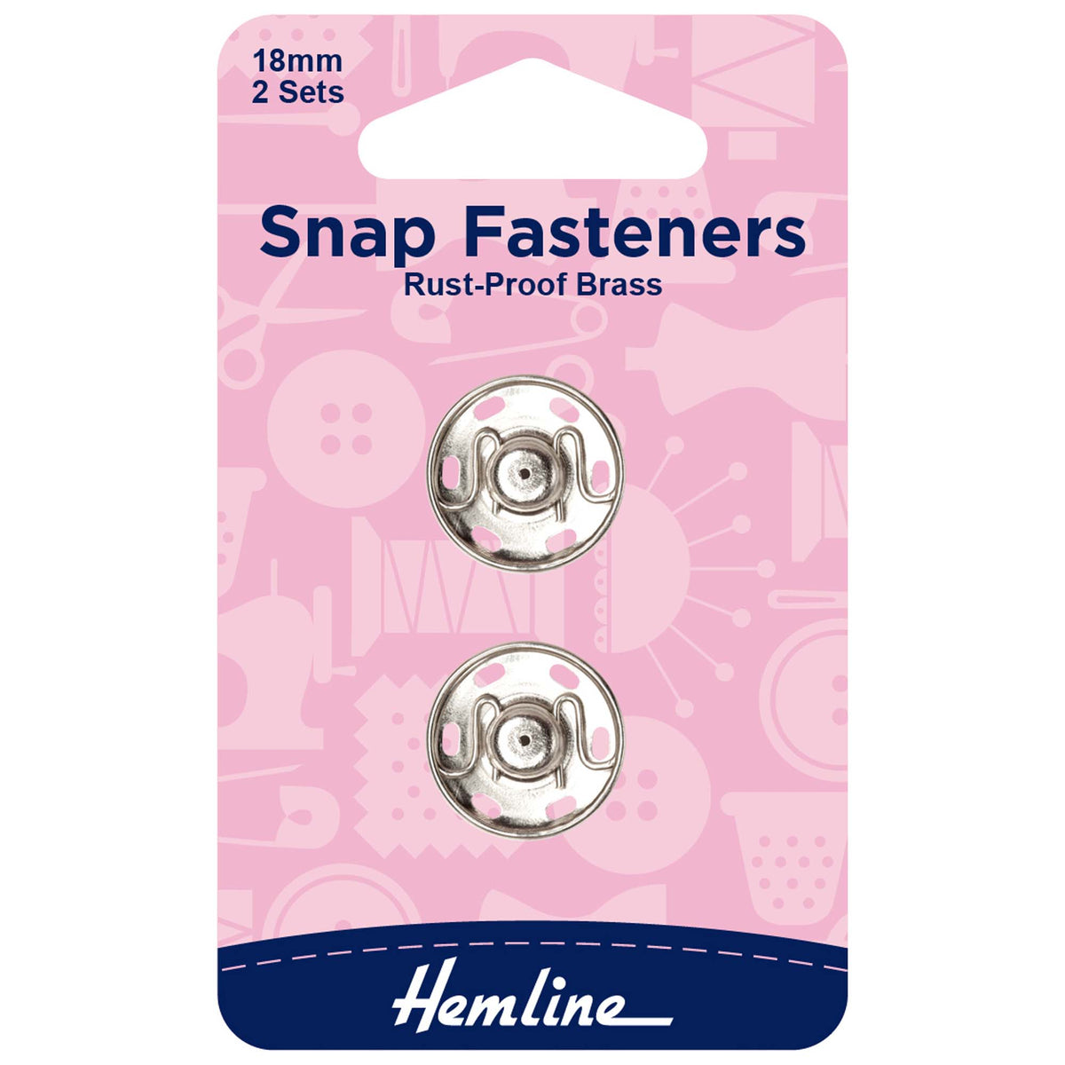 Hemline Sew-On Snap Fasteners - Nickel