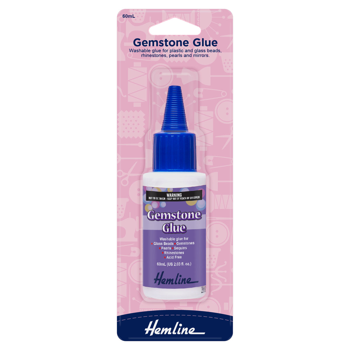 Hemline Gemstone Glue: 60ml