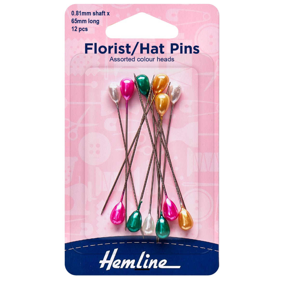 Hemline Florist / Hat Pins mixed colours
