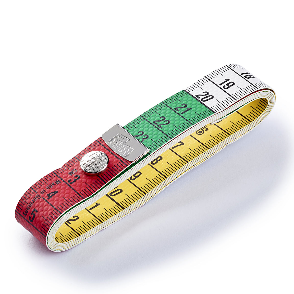 Prym Tape measure Colour Plus with button, cm and inch