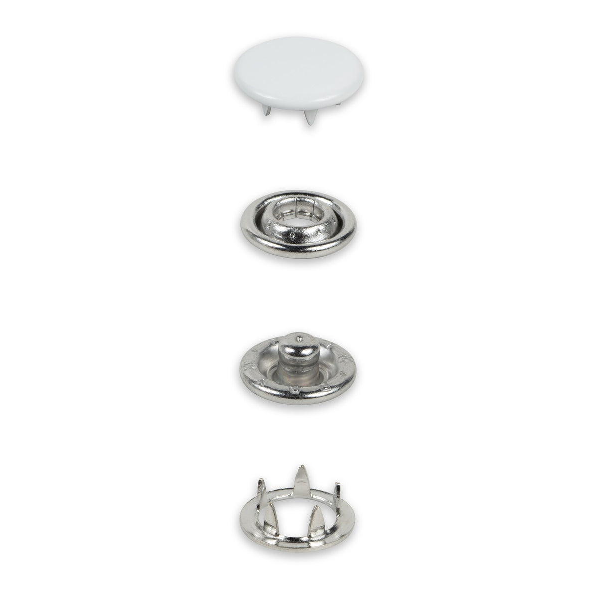 Prym Jersey Press Fasteners, 12mm, White