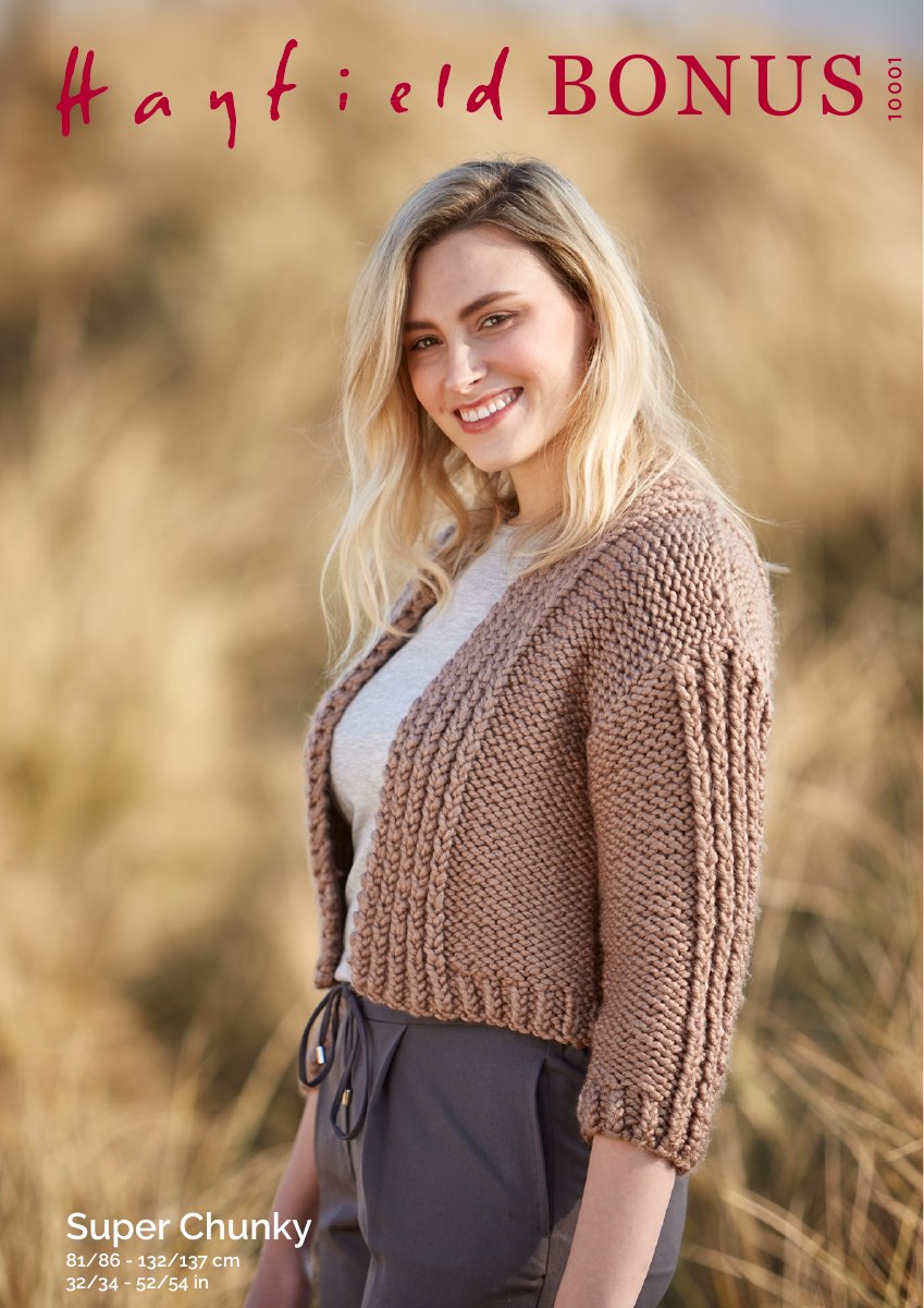 Hayfield 10001 Kimono Jacket in Bonus Super Chunky pattern cover